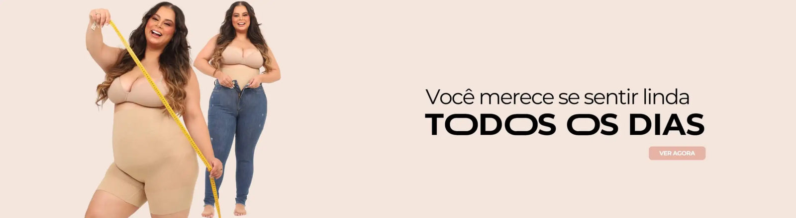 Bodystocking de shapewear plus-size bege com design sem costura e ajustado ao corpo.